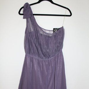 One Sholder Purple Cocktail Dress